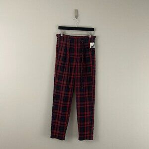 Free People Here & There Plaid Tartan Paperbag Trousers Size 4